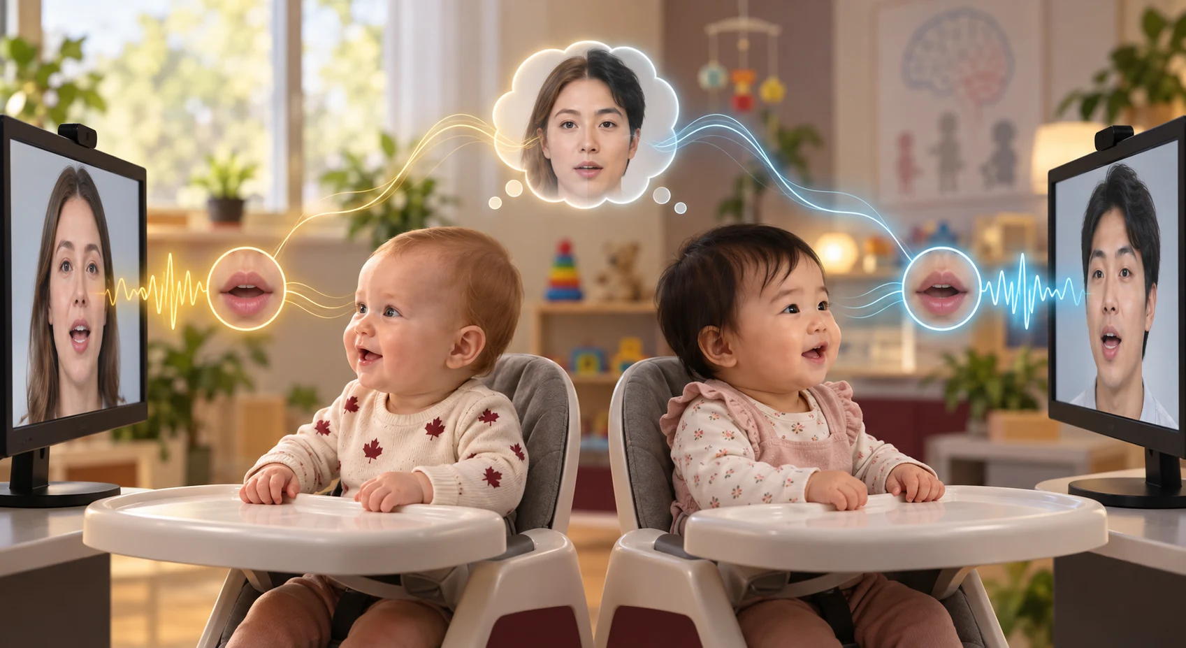 Illustration for Early Emergence of Cultural Differences in Audiovisual Speech Perception