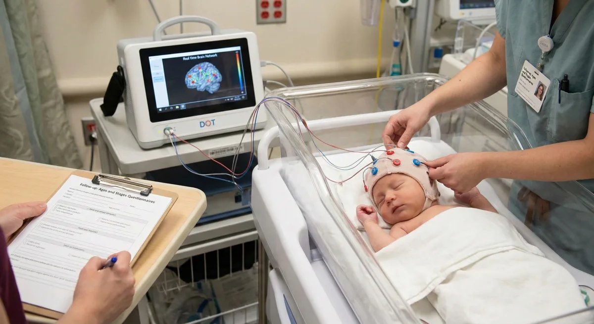 Illustration for Derivation of Novel Imaging Biomarkers of Neonatal Brain Injury Using Bedside Diffuse Optical Tomography: Protocol for a Prospective Feasibility Study